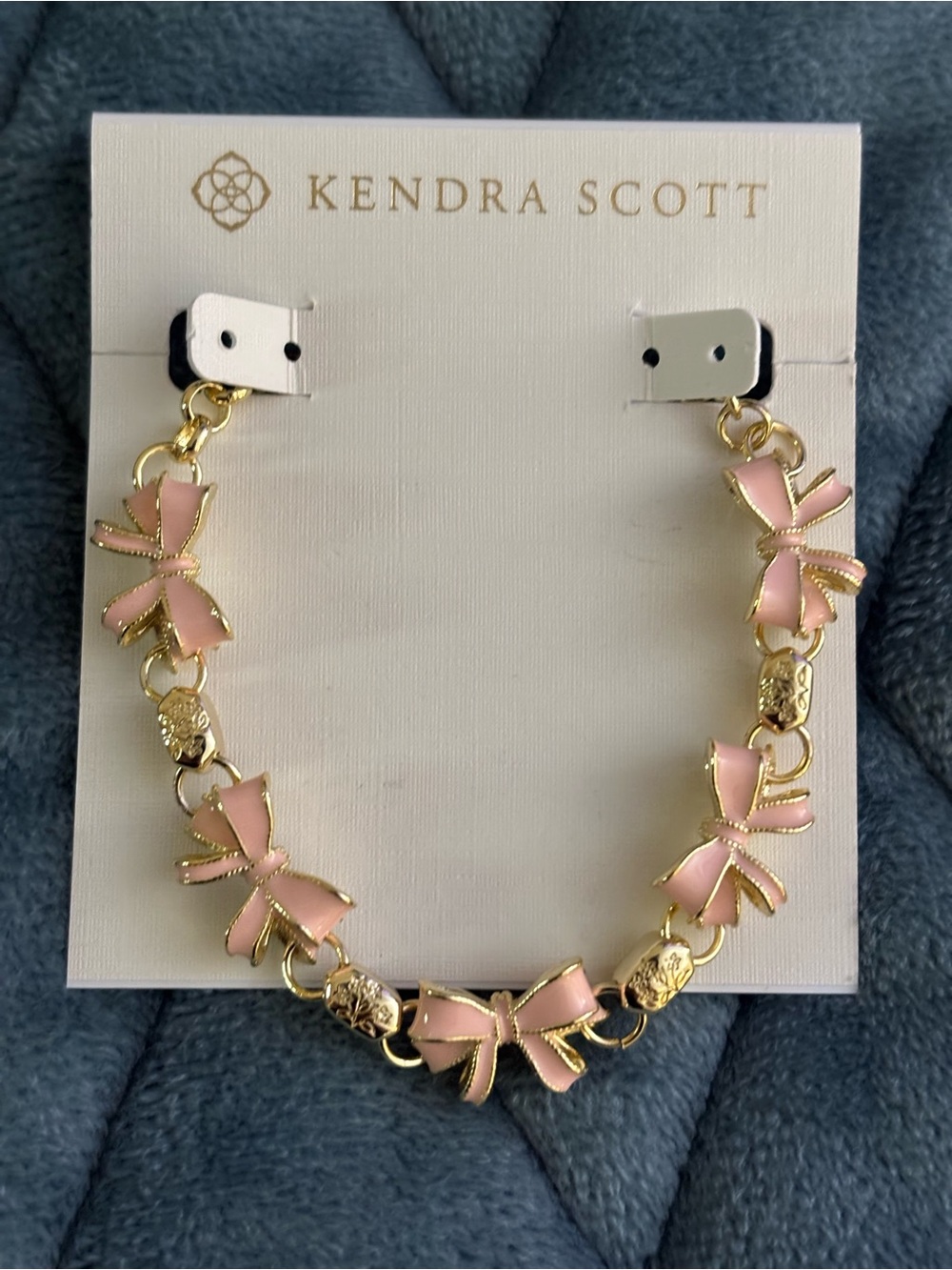 Kendra Scott Pink Enamel Bow Link Bracelet